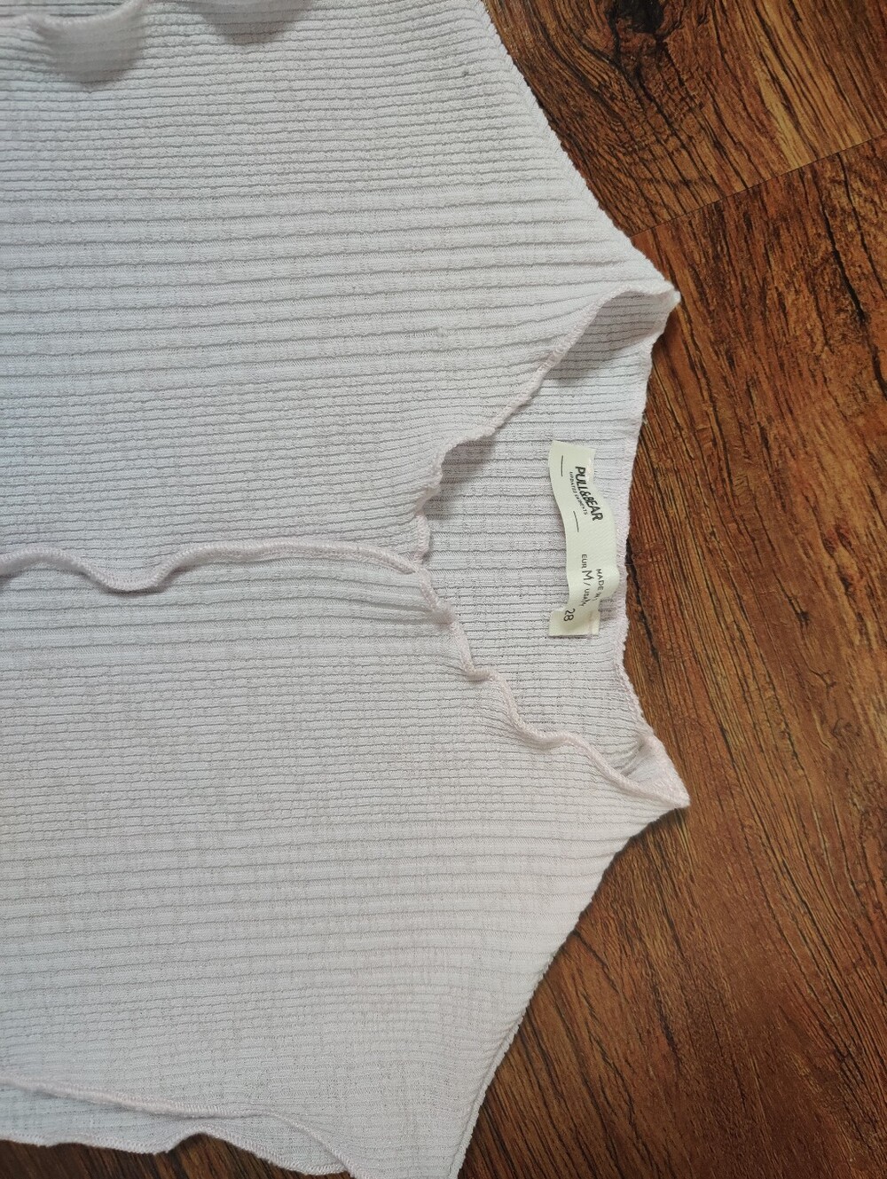 Light Pink Pull & Bear Ribbed Tabk - Picture 2 of 3